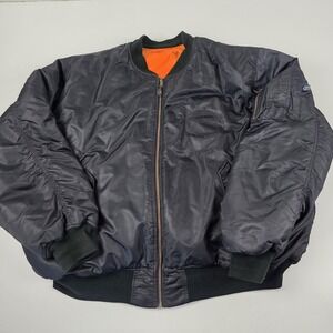 Knox Armory Jacket Mens 4XL Blue Special Ops MA-1 Flight Bomber Nylon Orange